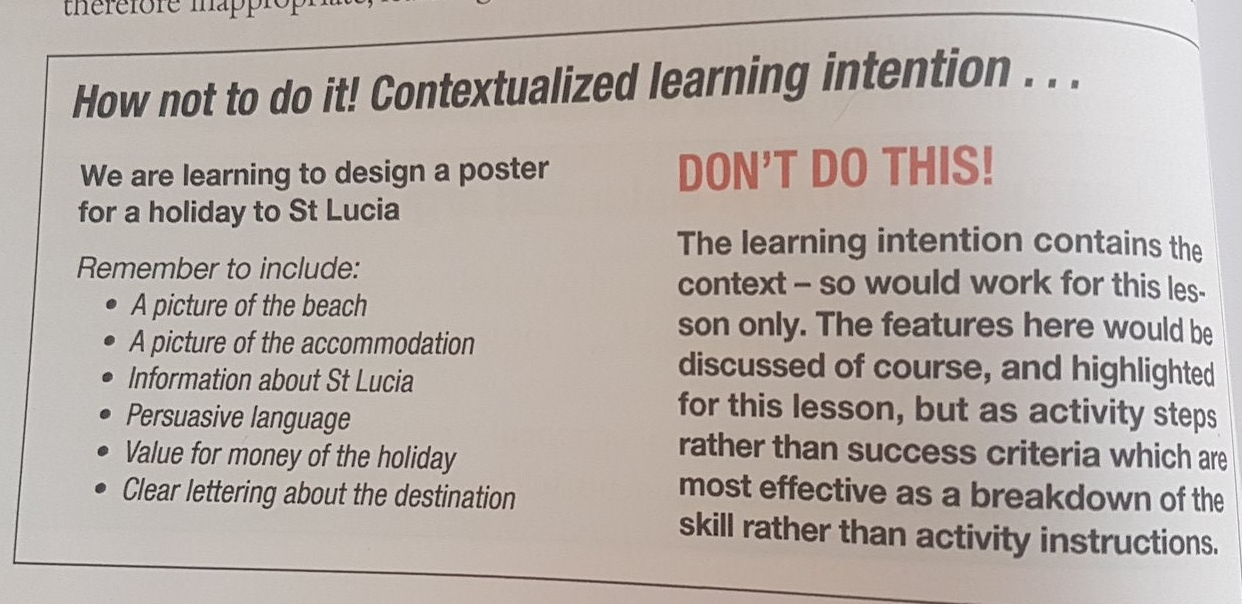 contextualised learning intention